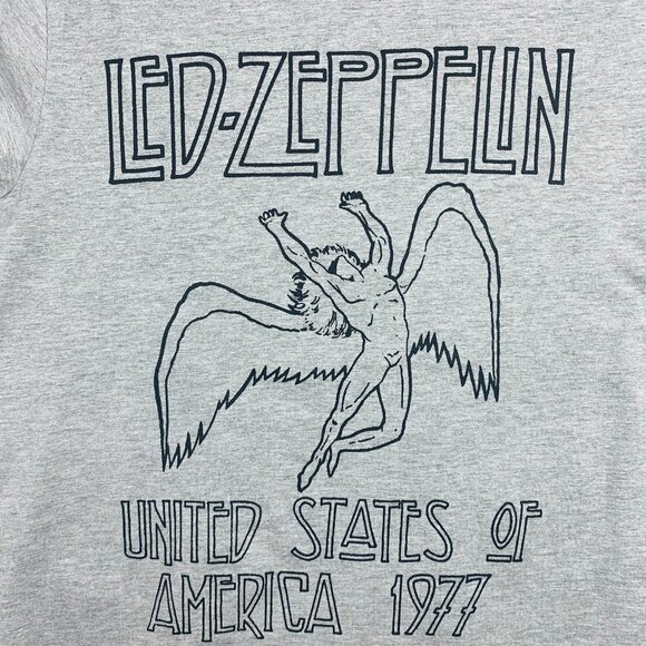 LED ZEPPELIN  logo band T-shirt  color grey  men t-shirt size medium - Picture 2 of 10